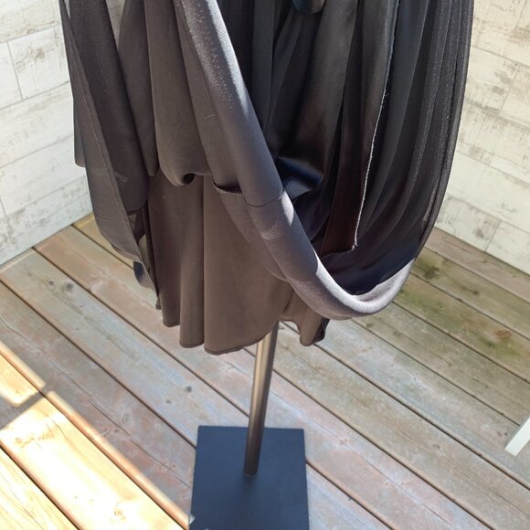 Sequin Hearts Sheer Chiffon Babydoll Short One Shoulder Sleeveless Dress - Picture 8 of 14